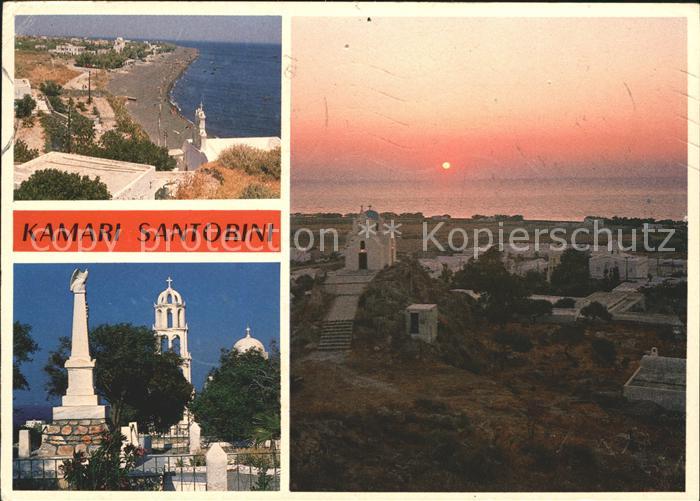 Kamari Panorama Denkmal Abendstimmung