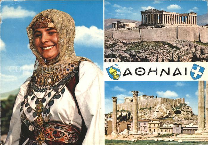 Athenes Athen Trachten Akropolis Tempel Antike