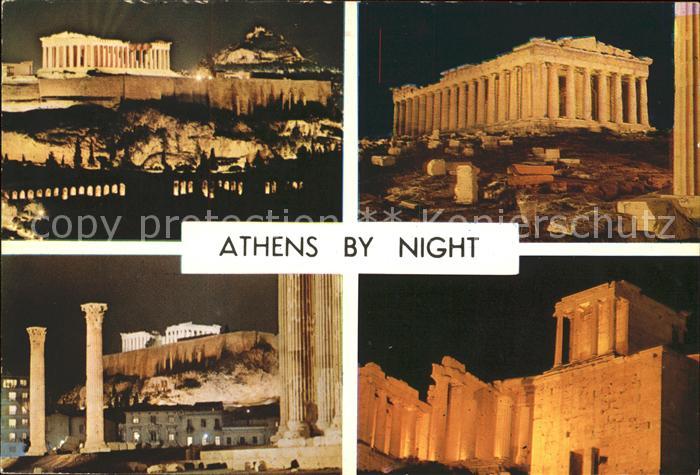 Athens Athen by night Aktropolis Tempel Ruine Antike
