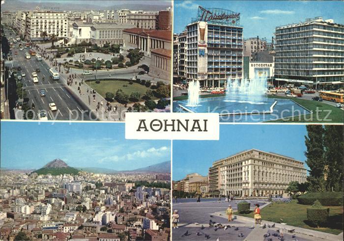 Athenes Athen Teilansichten Gebaeude Fontaene