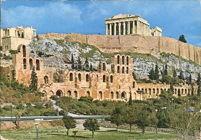 Athenes Athen Fassade des Odeon Herodes Attikus Akropolis Tempel Antike