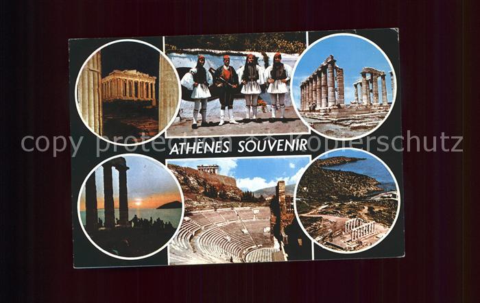 Athenes Athen Akropolis Tempel Ruine Antike Amphitheater Wache