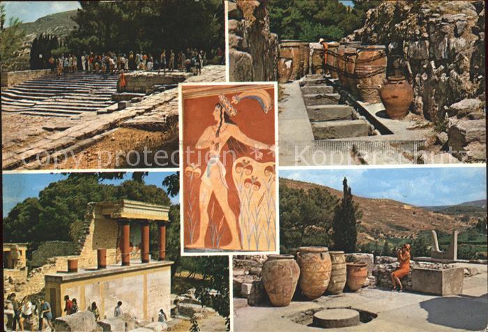 Knossos Cnosse Kreta Tempel Ruine Antike Krug Wandmalerei