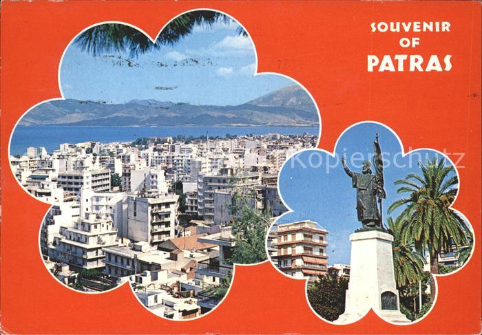 Patras Blick ueber die Stadt Denkmal Statue