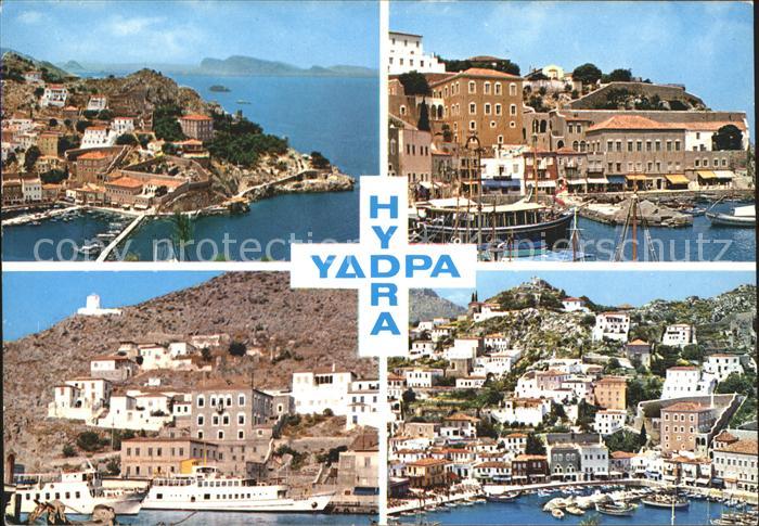 Hydra Greece Teilansichten Hafen Faehrschiff