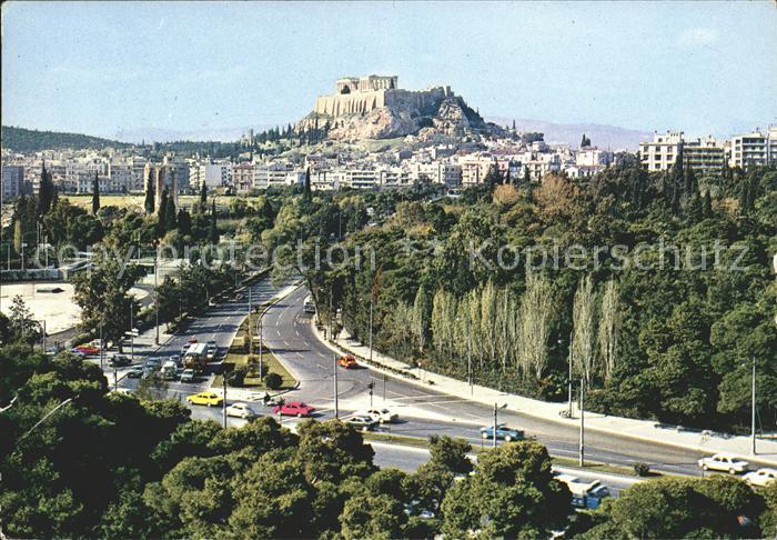 Athenes Athen Teilansicht mit Blick zur Akropolis