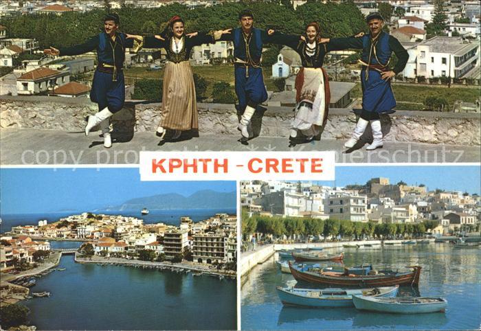 Crete Kreta Trachten Hafenpartie Fischerboot