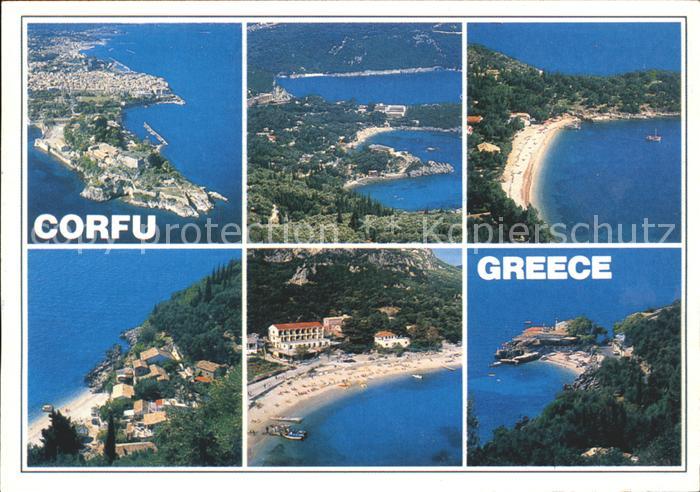 Corfu Korfu Fliegeraufnahme Bucht Strand