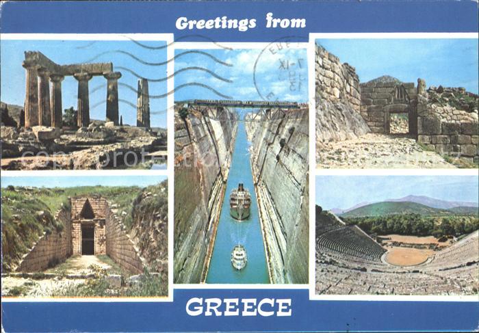 Griechenland Greece Kanal von Korinth Tempel Antike Staetten Amphitheater