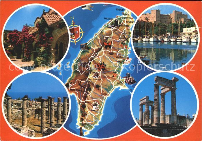 Rhodos Rhodes aegaeis Malerischer Winkel Tempel Ruine Antike Hafen Palast Landka