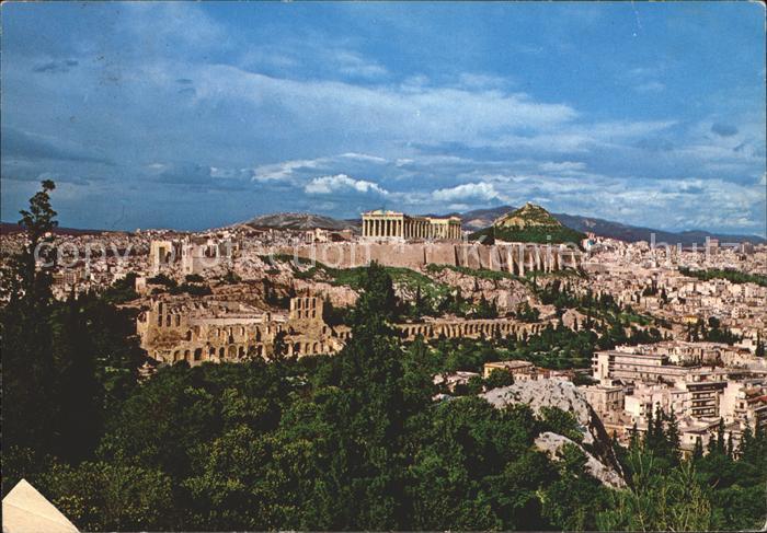 Athenes Athen Panorama mit Akropolis Tempel Ruine Antike