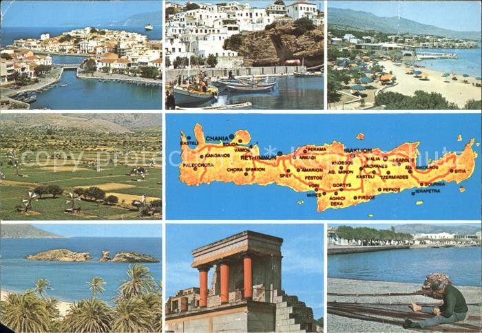 Kreta Crete Hafen Strand Boote Ruine