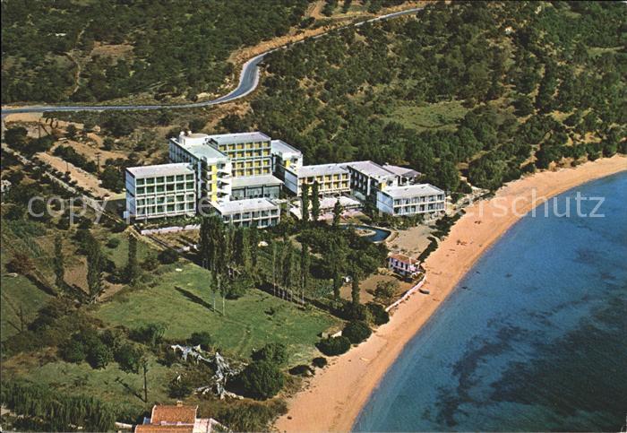 Skiathos Fliegeraufnahme Strandanlage Achladies Hotel Hesperiden