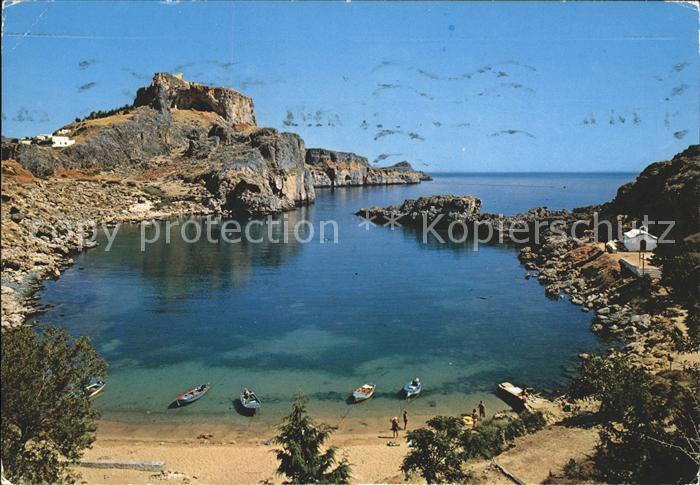 Rhodos Rhodes aegaeis Lindos St. Pauls Hafen