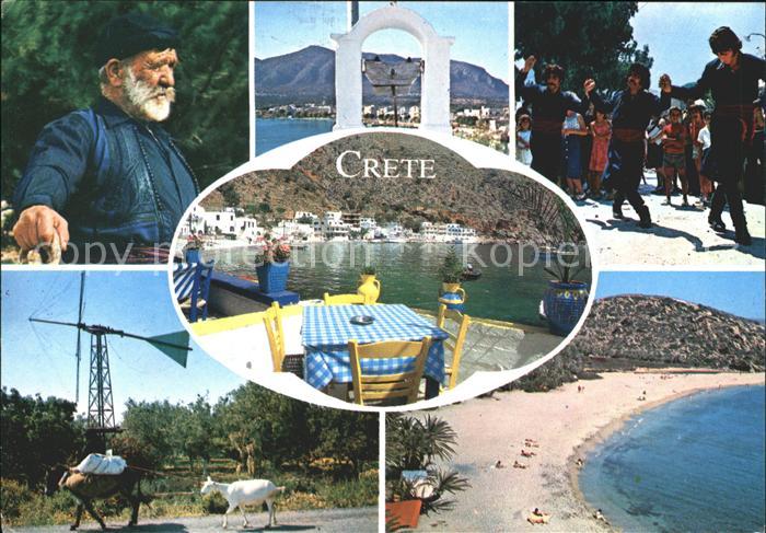 Kreta Crete Strand Esel Nationaltracht Tanzen