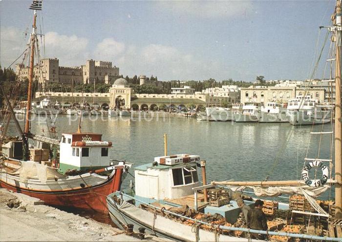 Rhodos Rhodes aegaeis Hafen Palast