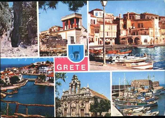 Kreta Crete Hafen Segelboote Ruine