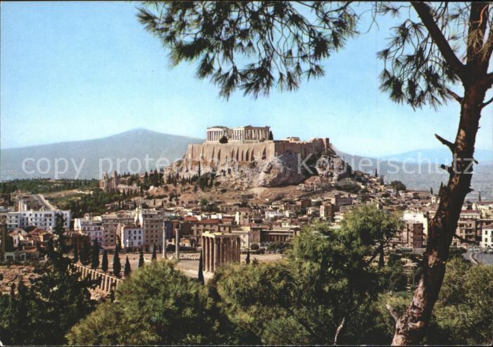 Athen Griechenland Blick auf Jupiter Tempel Akropolis