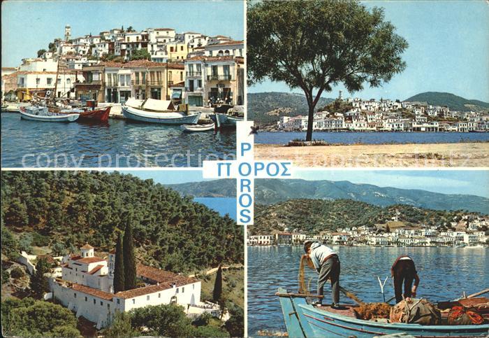 Poros Hafen Boote Teilansichten