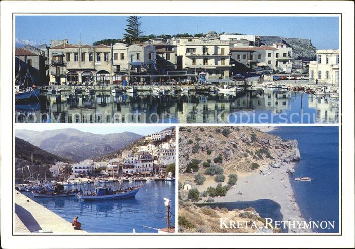 Rethymno Kreta Hafen Strand Boote