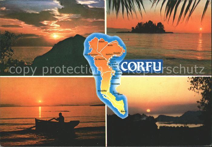 Corfu Korfu Karte Boot