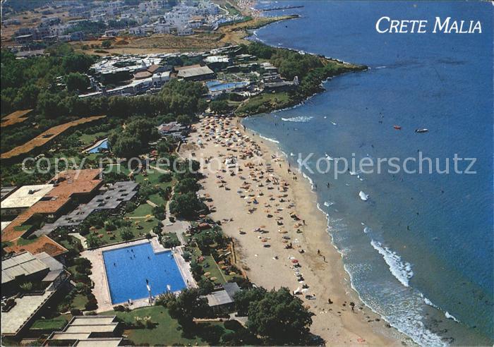 Malia Fliegeraufnahme Strand Schwimmbad