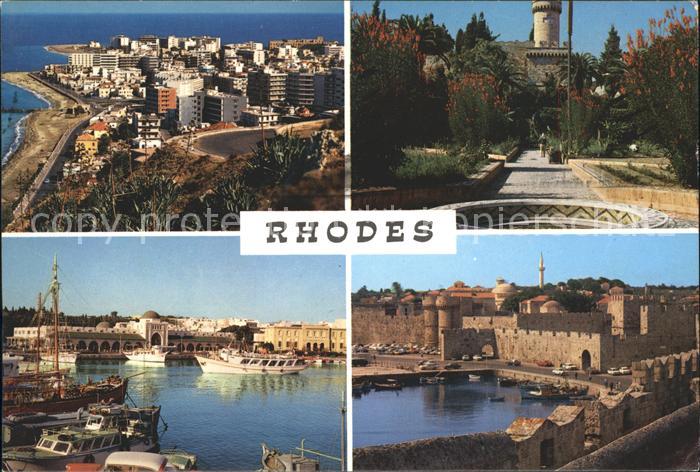 Rhodos Rhodes aegaeis Hafen Boote Teilansichten