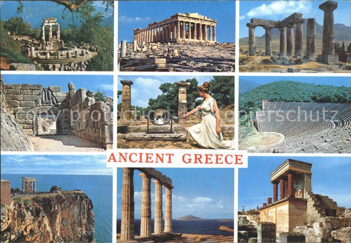Griechenland Greece Akropolis Ruine Fackel Frau