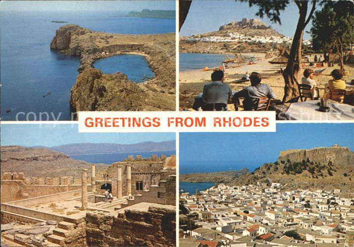 Rhodos Rhodes aegaeis Lindos Ruine Strand Stadt