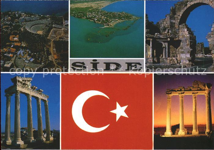 Side Antalya Fliegeraufnahme Ruine des Apollon-Tempels Vespasian-Tor