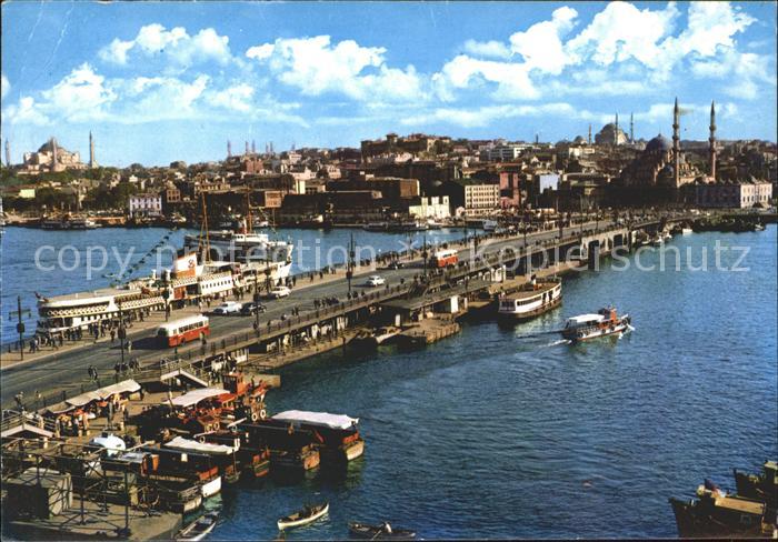 Istanbul Constantinopel Galata Bruecke Dampfer Boote