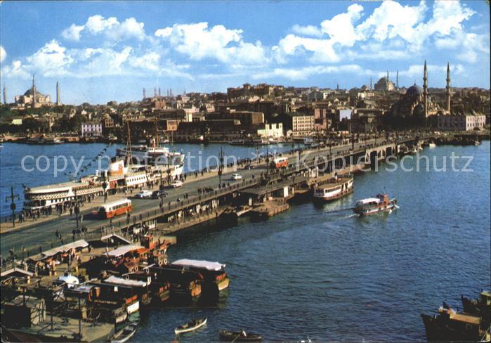 Istanbul Constantinopel Galata Bruecke Dampfer Boote