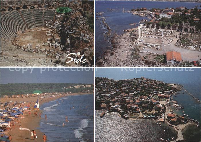 Side Antalya Fliegeraufnahme Strand Ruine Theater