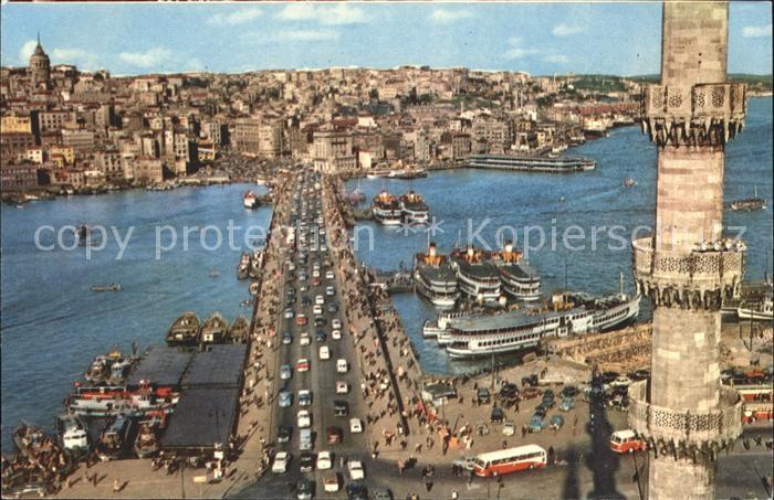 Istanbul Constantinopel Galata Bruecke Dampfer