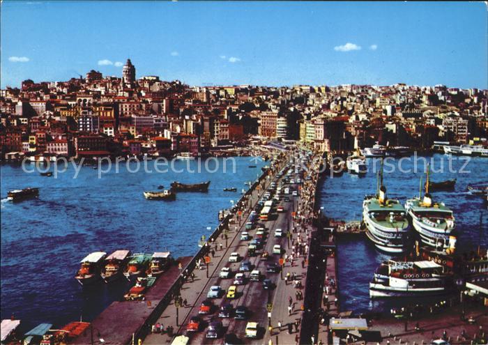 Istanbul Constantinopel Galata Bruecke Dampfer Boote