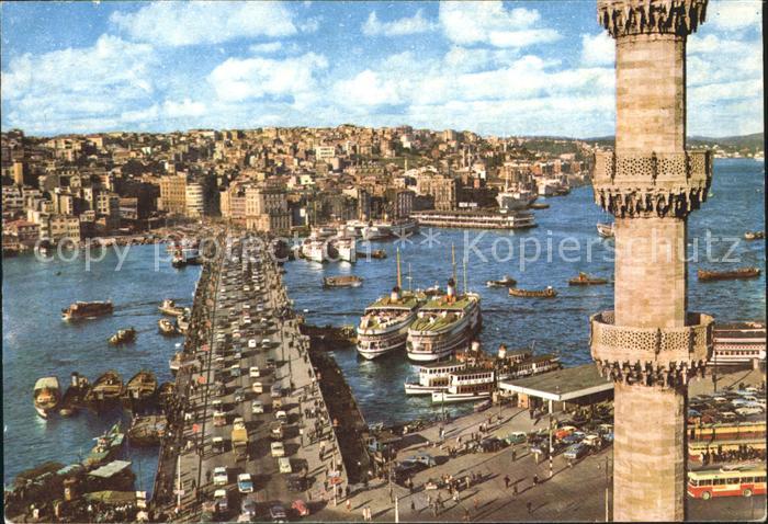 Istanbul Constantinopel Galata Bruecke Dampfer