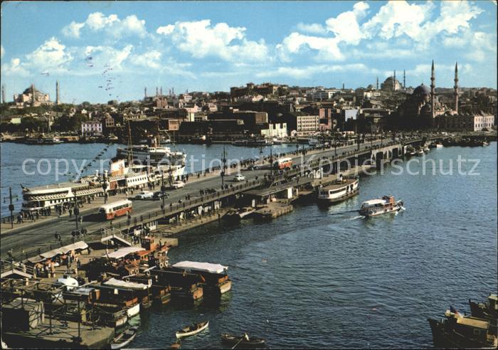Istanbul Constantinopel Galata Bruecke Dampfer Boote