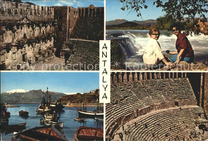 Antalya Theater Wasserfall Segelboote