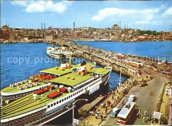 Istanbul Constantinopel Galata Bruecke Dampfer