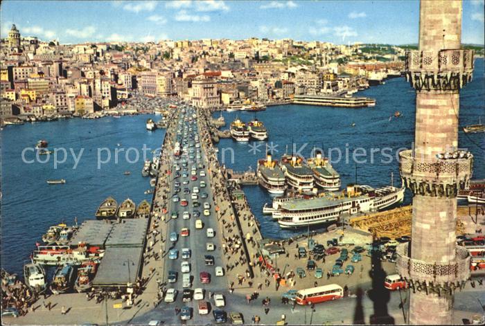Istanbul Constantinopel Galata-Bruecke Dampfer