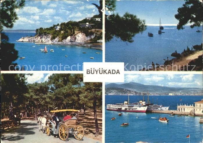 Istanbul Constantinopel Bueyuekade Segelboot Dampfer Pferdekutsche