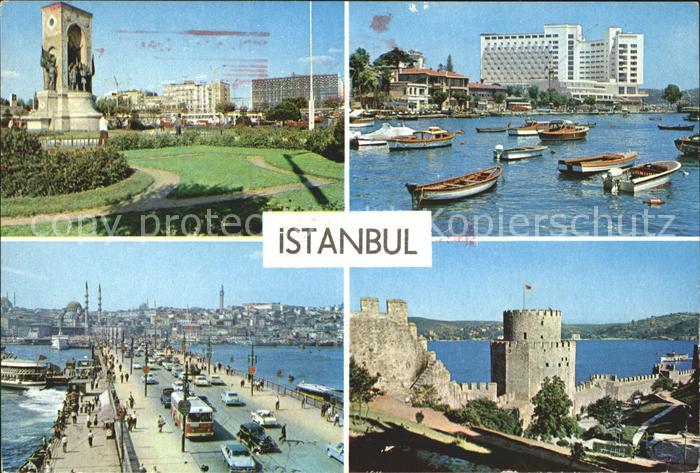 Istanbul Constantinopel Denkmal Boote Burg Galata Bruecke