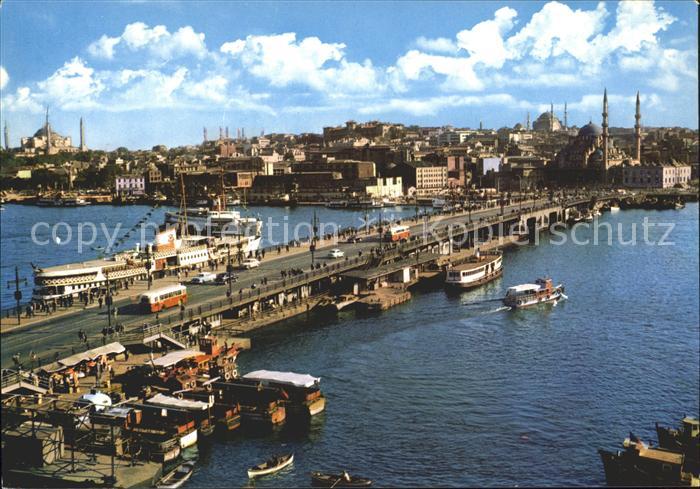 Istanbul Constantinopel Galata Bruecke Dampfer