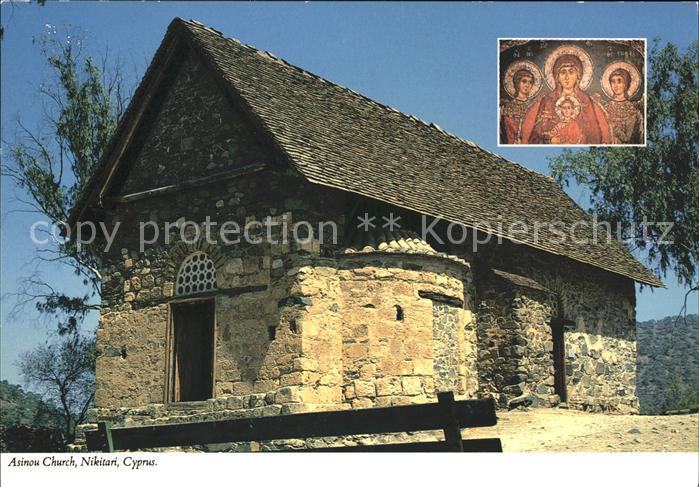 Cyprus Zypern Asinou Church Nikitari Heiligenbild Madonna Angels Saints