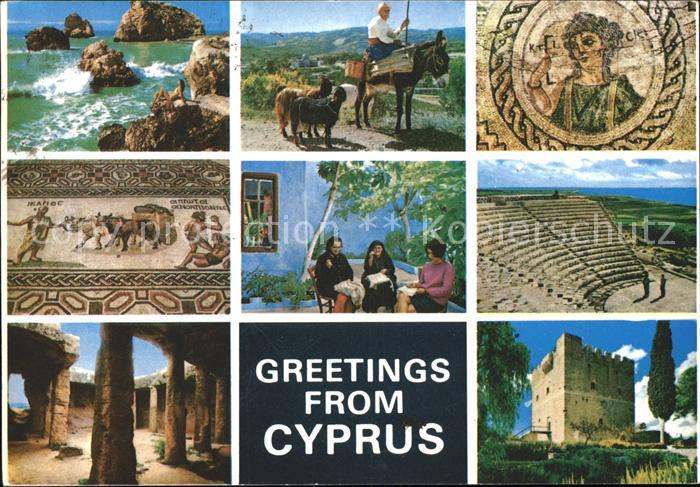 Zypern Cyprus Esel Ruine Frauen Wandgemaelde