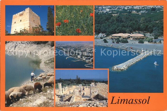 Limassol Fliegeraufnahme Strand Castel Ruine Sch