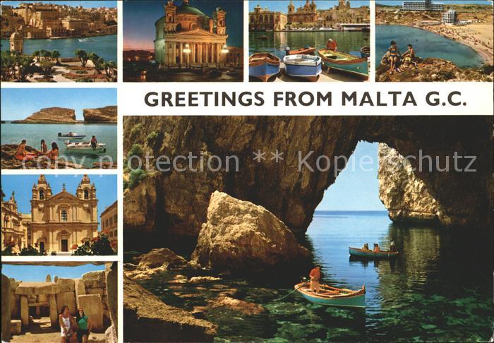 Malta Bucht Boote Kathedrale Strand