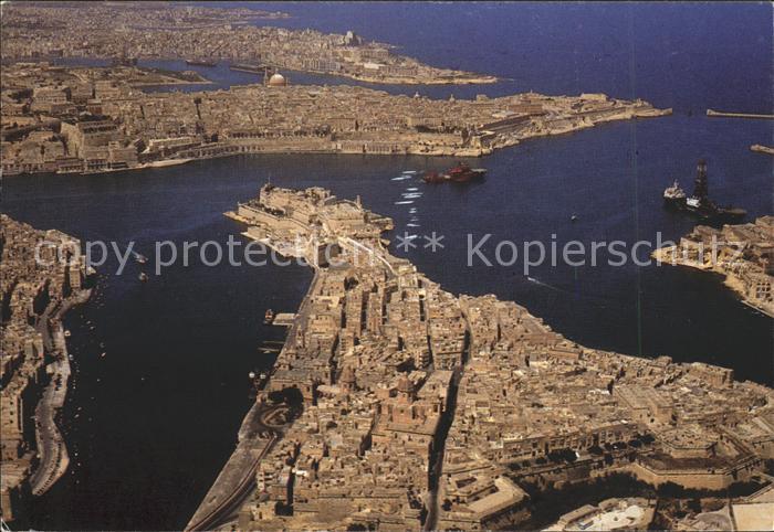 Valletta Fliegeraufnahme Grand Harbour