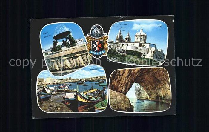 Malta Mdina Triton Brunnen Blaue Grotto