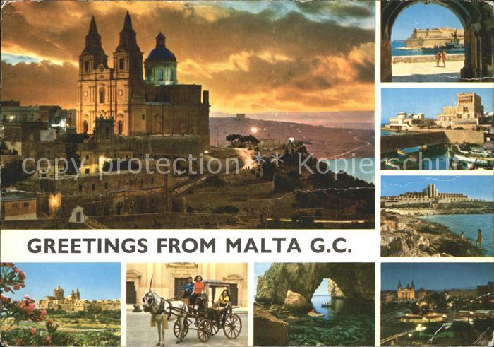 Malta Kirche Hafen Pfedekutsche Blaue Grotte